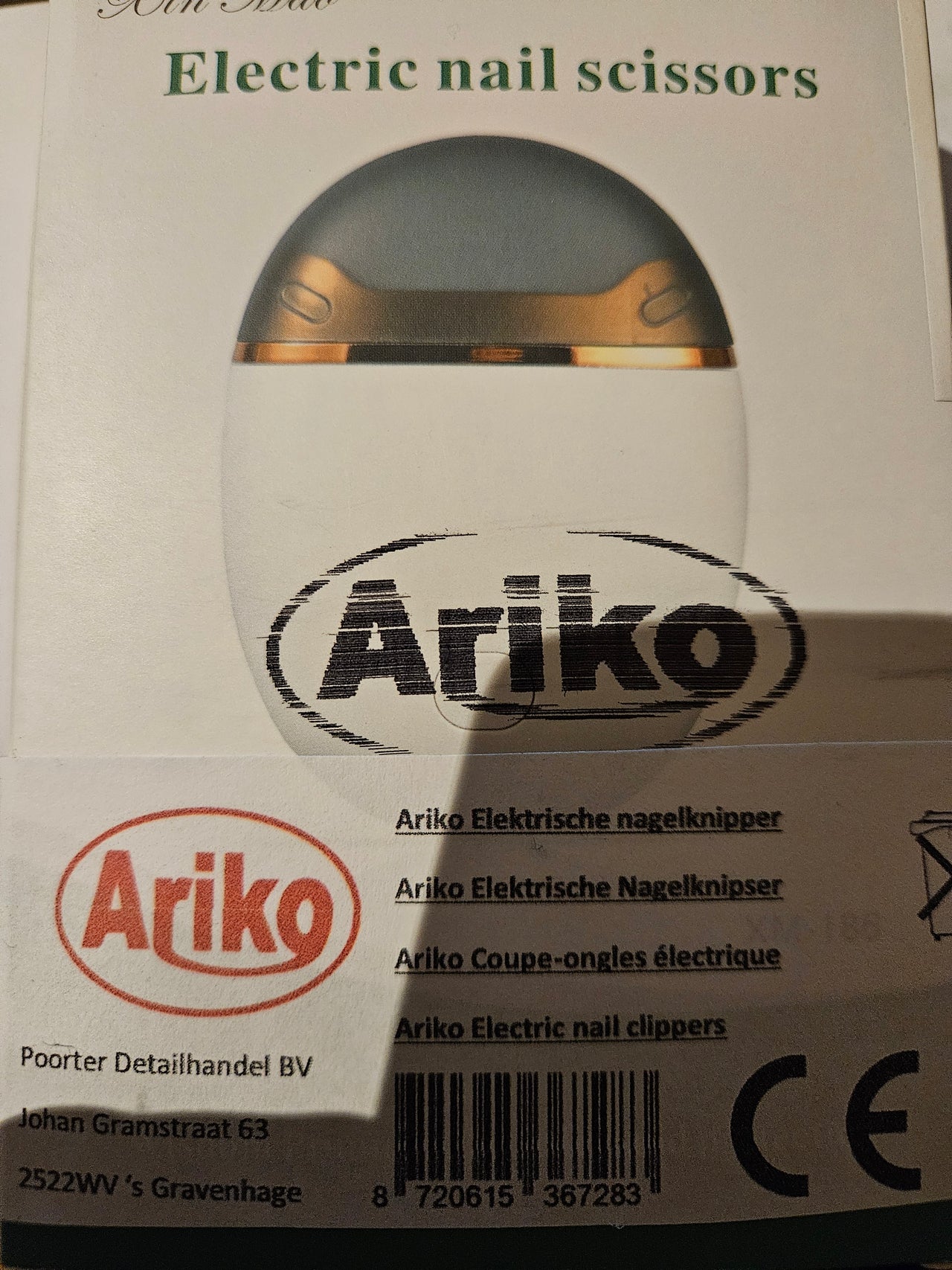 Ariko Elektrische Nagelknipper - Oplaadbaar 120 Minuten Stil 10db - Afvalbakje - Geschikt voor Volwassenen, Kinderen en Baby's - WIT