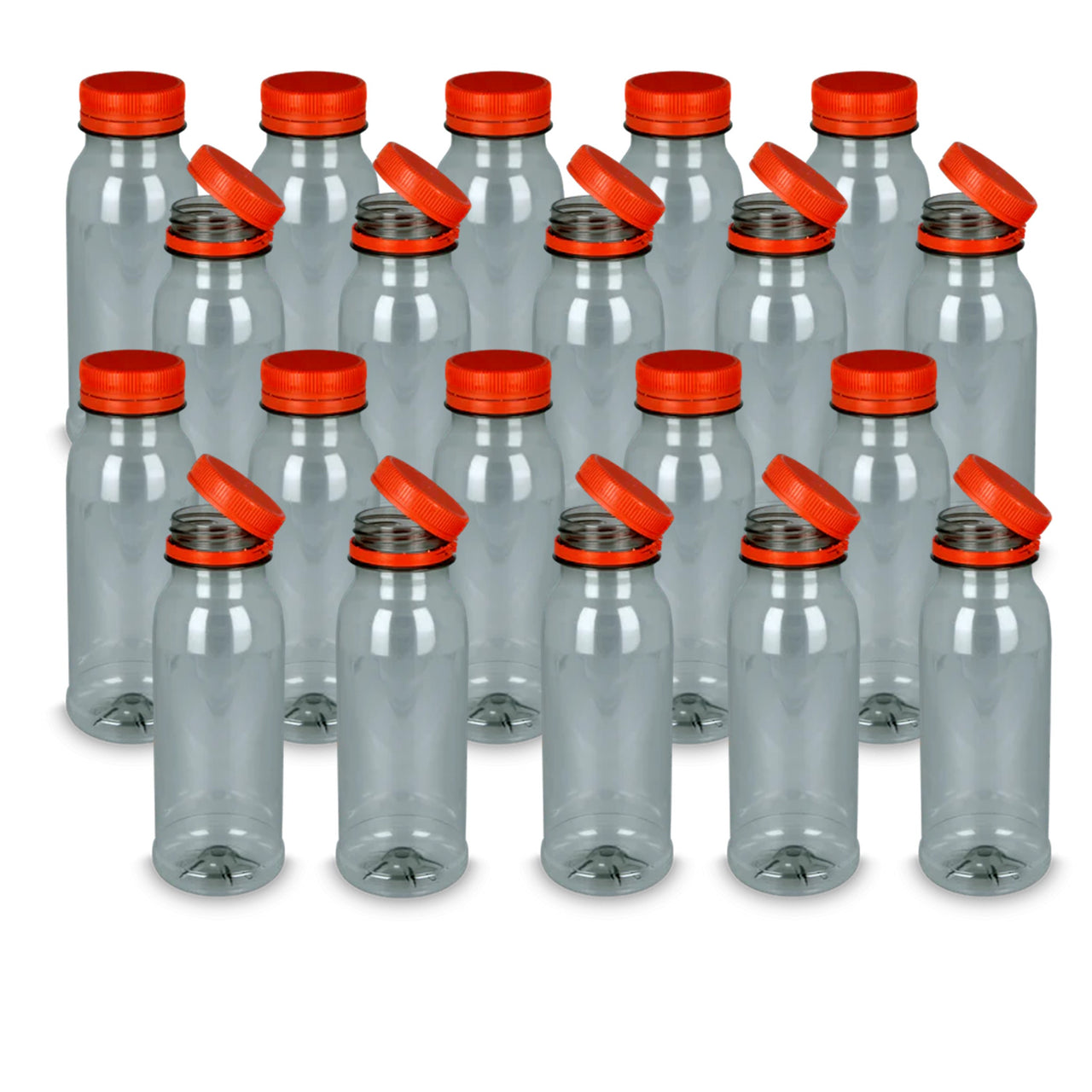 Ariko PET Fles 250cc - Met Dop - Sapfles - Navulbaar - Smoothie of Verse Sappen - Kunststof BPA Vrij - Transparant - 20 stuks