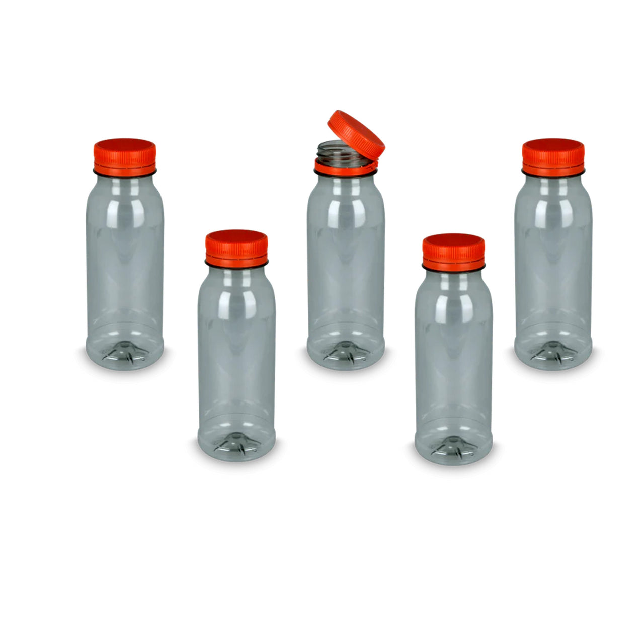 Ariko PET Fles 250cc - Met Dop - Sapfles - Navulbaar - Smoothie of Verse Sappen - Kunststof BPA Vrij - Transparant - 5 stuks