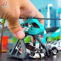 Thumbnail for Ariko Politie Street Convoy Garage en Tankstation - 54 Pcs - 2 Auto's - Helikopter - Zelf in elkaar zetten