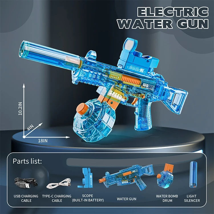 Ariko Elektrisch Waterpistool Met Accu - 10 Meter Bereik - Licht En Geluidseffecten - 350ml Tank - Blauw