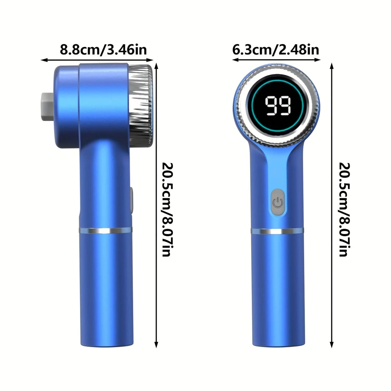 Ariko Elektrische Schoonmaak Borstel - Krachtige 1500Mah Motor - 3 Standen - 5 Verschillende Koppen - Draadloos - Stil - Blauw