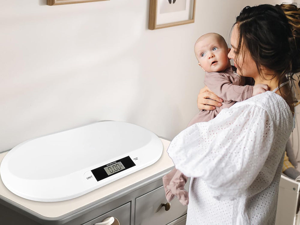 Ariko Baby Weegschaal - Tot 20kg Antislip Nauwkeurig Tot 10 Gram LCD Display Tarrafunctie Automatisch Aan en Uit Inclusief Batterijen - Ook geschikt voor wegen van dieren