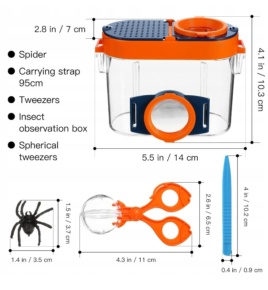 Ariko Speelgoed Insecten Onderzoek Set - Met Vergrootglas Pincet Balvormige Pincet Draagriem