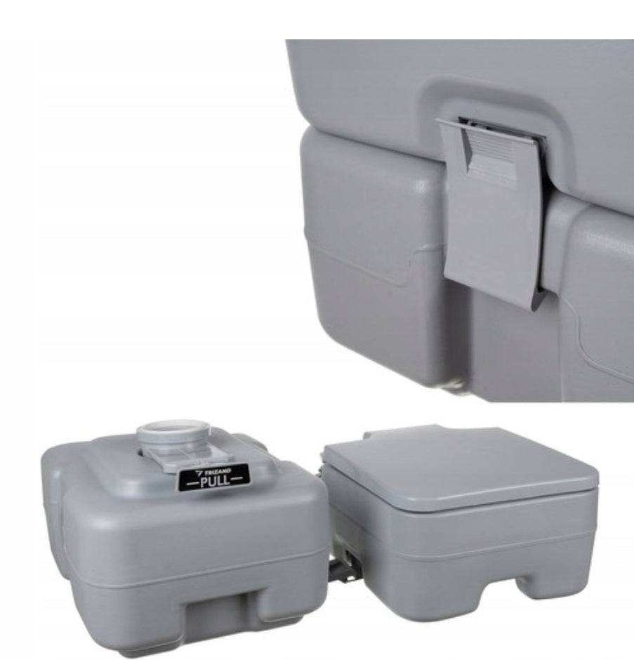 Ariko Draagbaar Mobiel Toilet - Compact 20 Liter Licht Gewicht Sterk Tot Wel 150kg - Kampeer toilet - Grijs