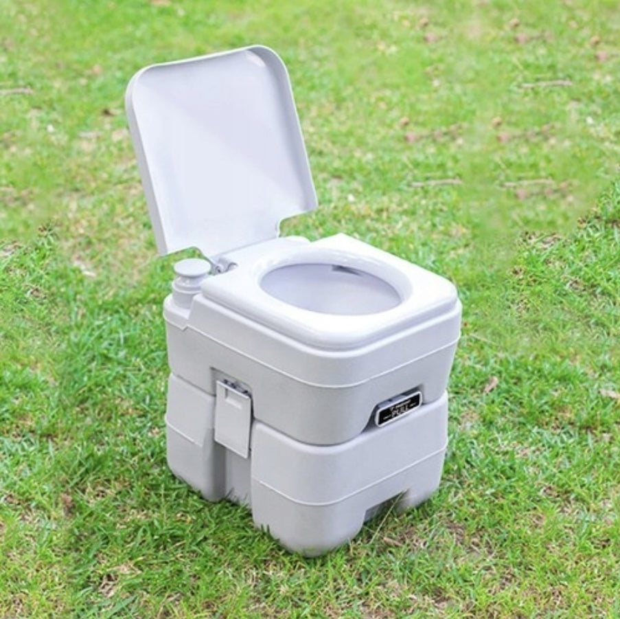 Ariko Draagbaar Mobiel Toilet - Compact 20 Liter Licht Gewicht Sterk Tot Wel 150kg - Kampeer toilet - Grijs