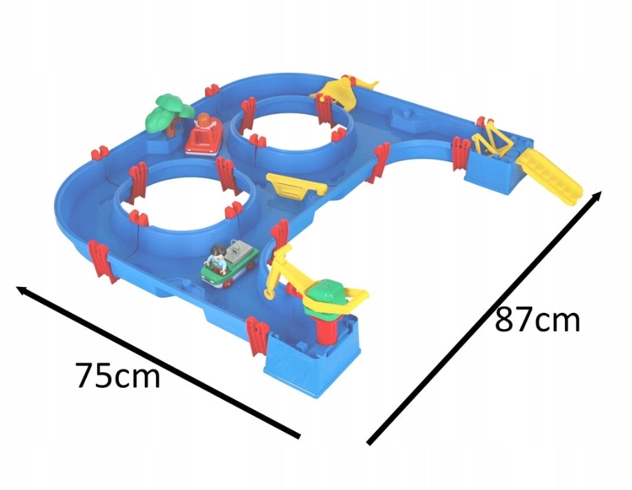 Ariko Waterpark Tuinspeelgoed - Waterbaan - 57-Delig - Met Kraan, Boot, Poppetje En Nog Veel Meer - Multikleurig