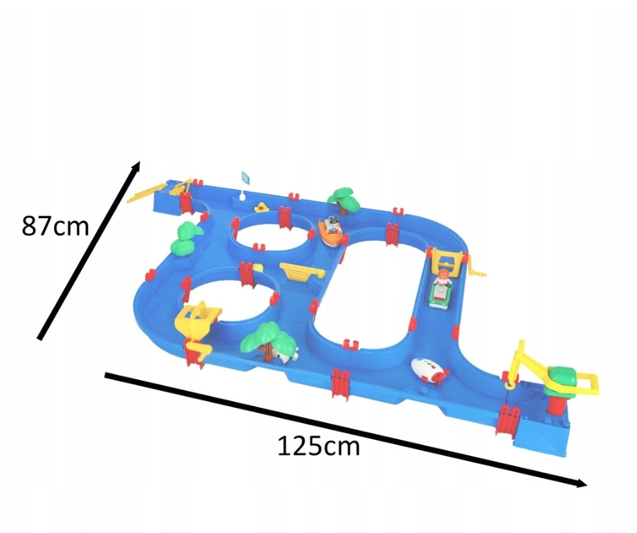 Ariko Waterpark Tuinspeelgoed - Waterbaan - 89-Delig - Met Kraan, Boot, Poppetje En Nog Veel Meer - Multikleurig