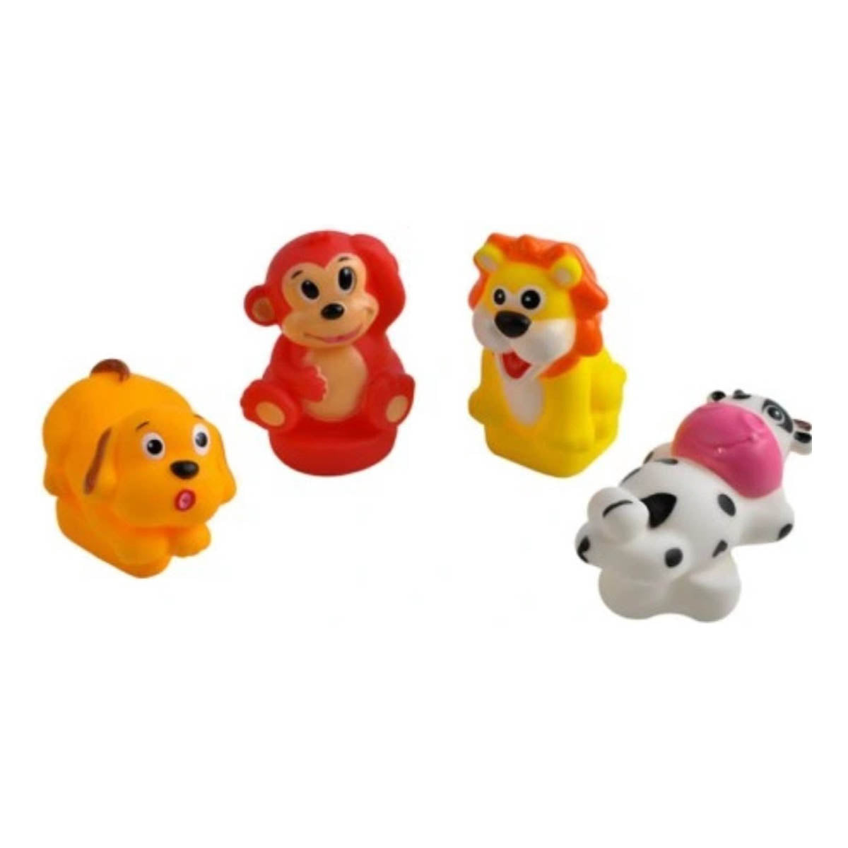 <tc>Ariko</tc> Bath toys, loose animals in life buoy - Rubber duck - lion - cow - monkey - dog