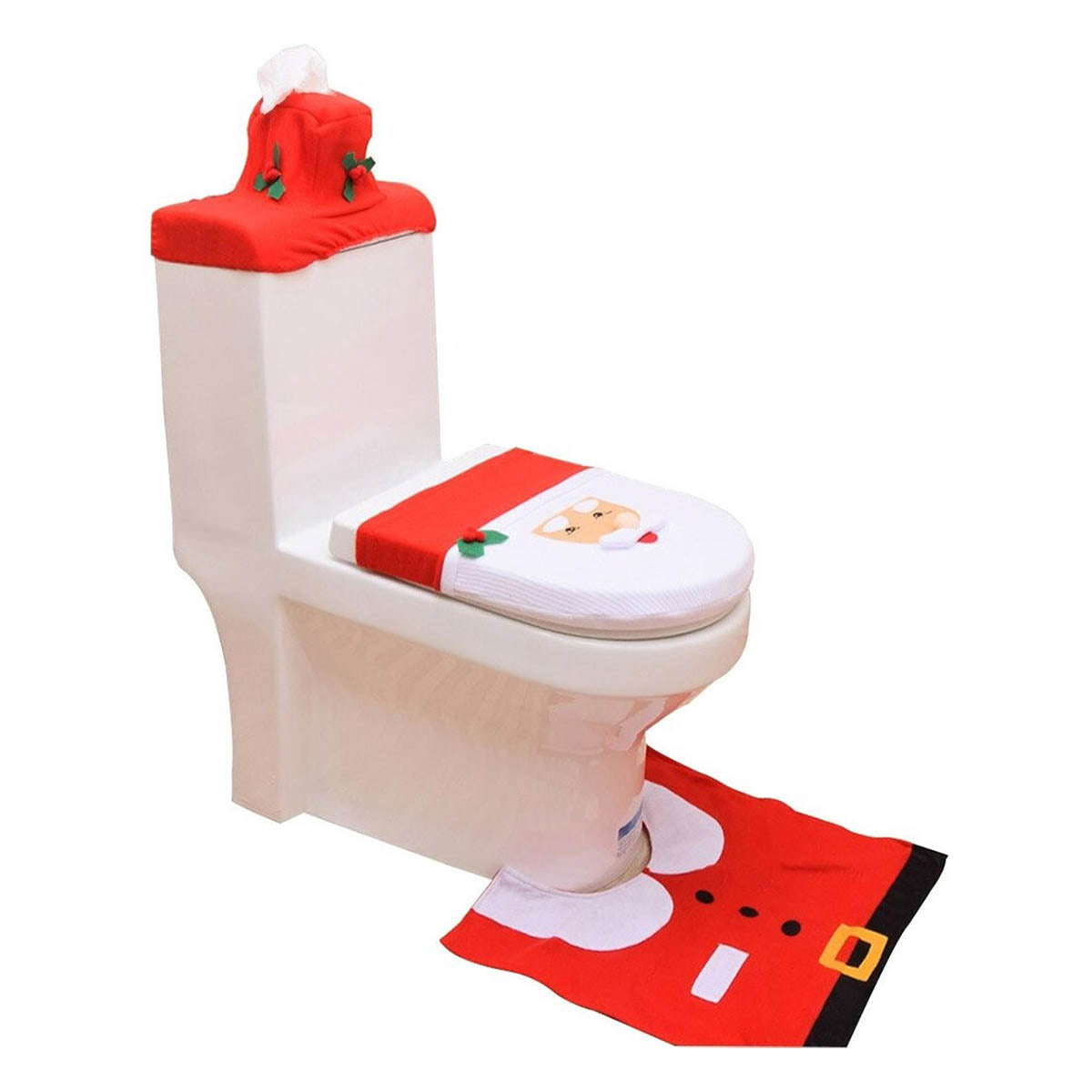 Ariko Ensemble de toilette - WC - couvre-siège de toilette - Noël - No